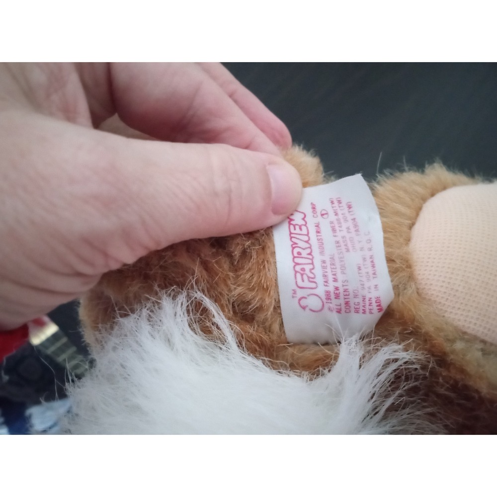 Vintage 1988 Fairview Industrial Corp Plush Bunny Rabbit Brown Pink Shirt Bow - Picture 5 of 10